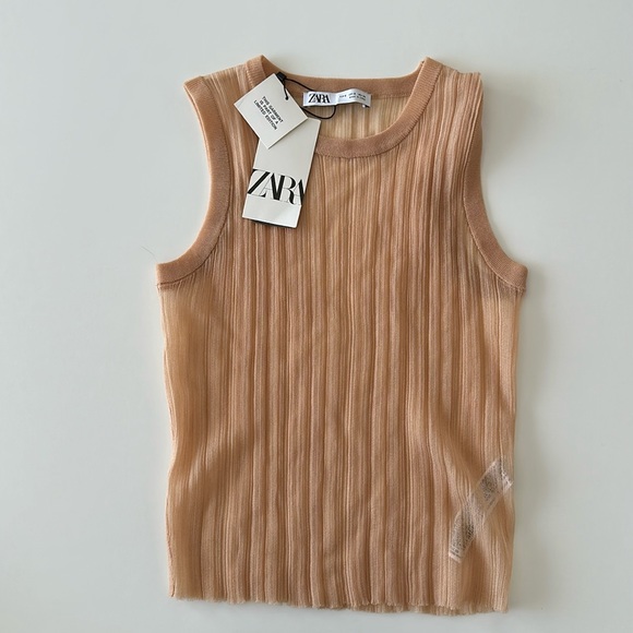 Zara sheer ribbed tank - Picture 1 of 1